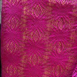 Vibrant Pink Lace Fabric